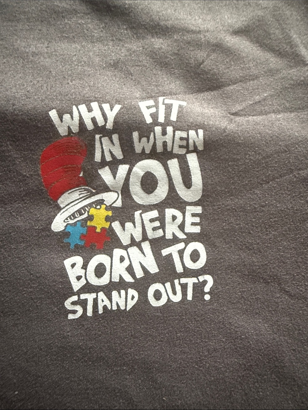 Kids' Gray Graphic Tee - 'Born to Stand Out' Dr Seuss Size 12 Youth